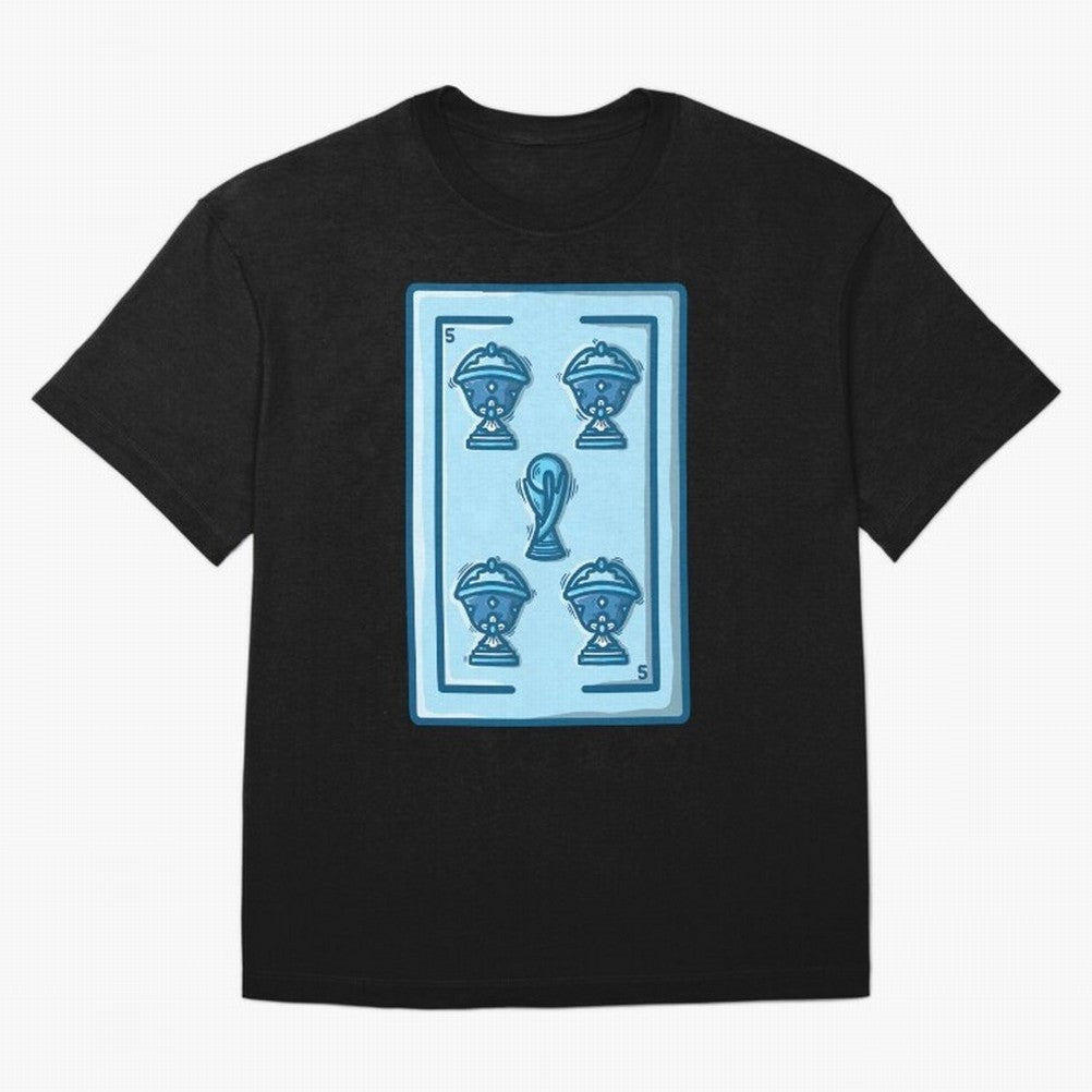 5 de copas - Argentina Classic T-Shirt Bring a Vintage Feel to Global Football Passion for FIFA World Cup 2026, Celebrating Haaland and Mbappe, Brazil, Vintage Soccer Flavor, Modern Football Stars, National Flags and Final Night Emotion; Great for