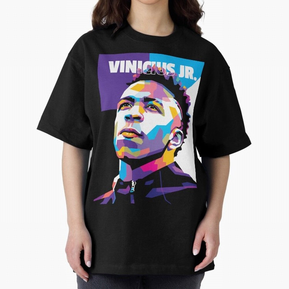 Vinicius Jr. in WPAP Style Essential T-Shirt Feel International Energy from Global Football Passion for FIFA World Cup 2026, Connected to CR7, Argentina, France and Brazil, Classic Soccer Heritage, Championship Pressure, Fan Loyalty and