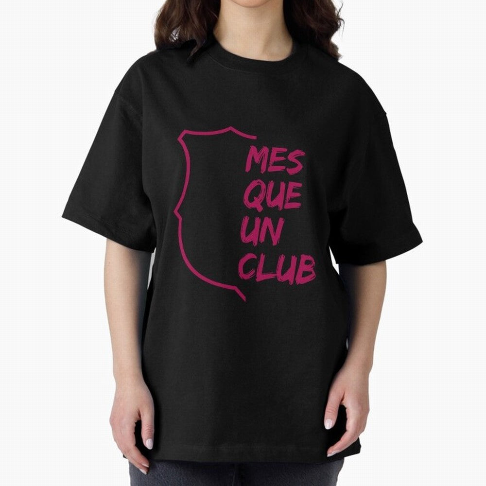 MES QUE UN CLUB Oversized T-Shirt Represent FIFA World Cup 2026 Group Stage for Fans of Messi, CR7 and Mbappe and Spain, Bringing Tournament Hype, Historic Matchups, Family Viewing Parties and Global Sports Pride; Ideal for Fans Who Follow Messi,
