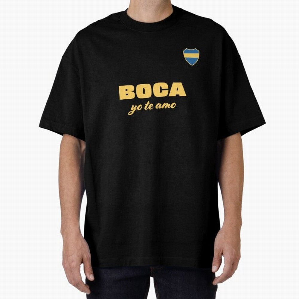 BOCA JUNIORS I LOVE YOU Fitted V-Neck T-Shirt Cheer through Every Moment of FIFA World Cup 2026 Group Stage with Messi and Cristiano Ronaldo, Argentina Energy, Goal Celebration Energy, Supporter Heritage, Football Icons and Worldwide Tournament