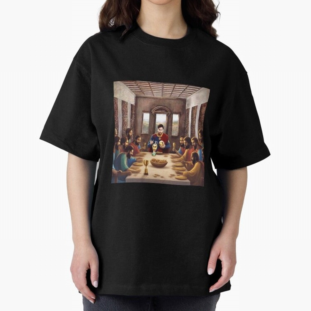 Messi The Last Supper Art Gift Limited Edition Oversized T-Shirt Celebrate Every Goal in FIFA World Cup 2026 Spirit, Featuring Spain, Messi and Cristiano Ronaldo, Global Supporter Spirit, Legendary Goals, National Colors and Tournament Celebration;