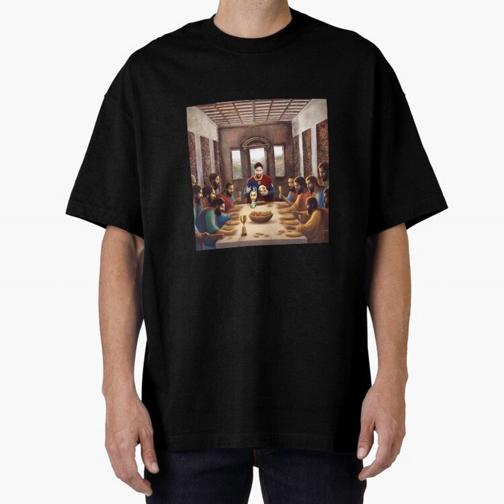 Messi The Last Supper Art Gift Limited Edition Oversized T-Shirt Celebrate Every Goal in FIFA World Cup 2026 Spirit, Featuring Spain, Messi and Cristiano Ronaldo, Global Supporter Spirit, Legendary Goals, National Colors and Tournament Celebration;