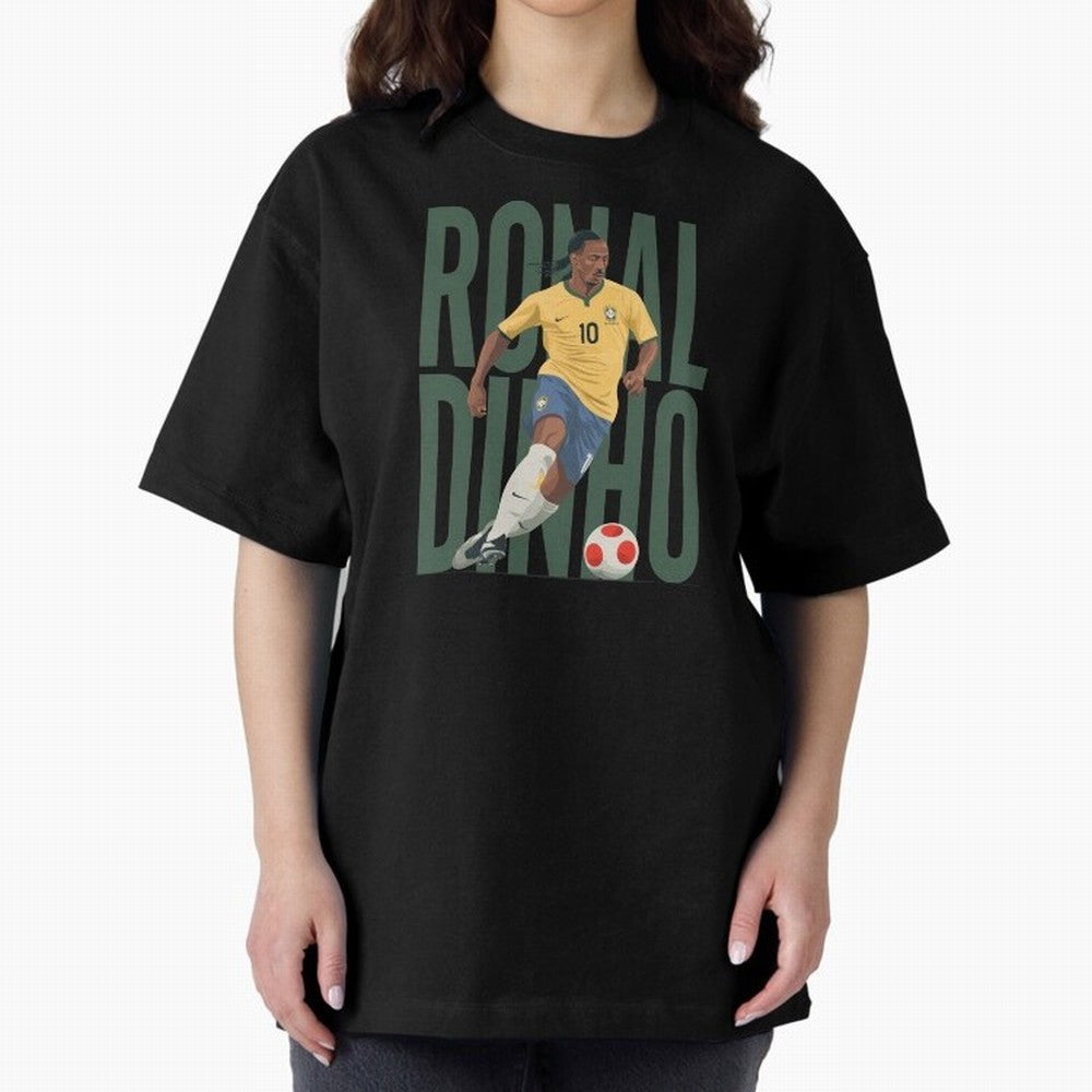 Ronaldinho Gaucho in action Minimalist Graphic Premium T-Shirt Keep the Match Day Mood of Global Football Passion for FIFA World Cup 2026 USA Canada Mexico, Driven by Cristiano Ronaldo, England, Global Supporter Spirit, Legendary Goals, National