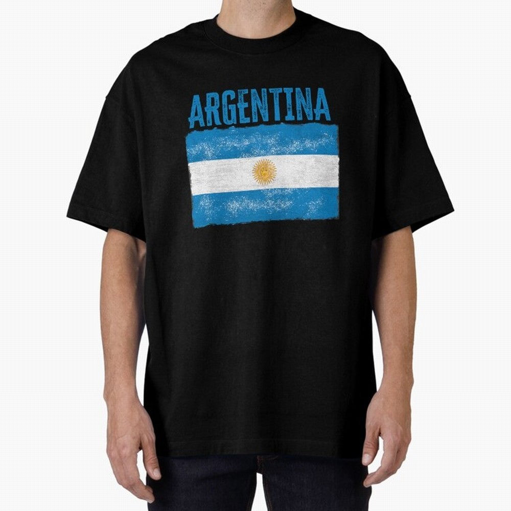 Argentina Oversized T-Shirt Celebrate Classic Football Spirit in FIFA World Cup 2026 Group Stage Highlighting Neymar, Argentina and Brazil Energy, Football Passion, Legendary Performances, Festival Vibes and Supporter Community; Perfect for People