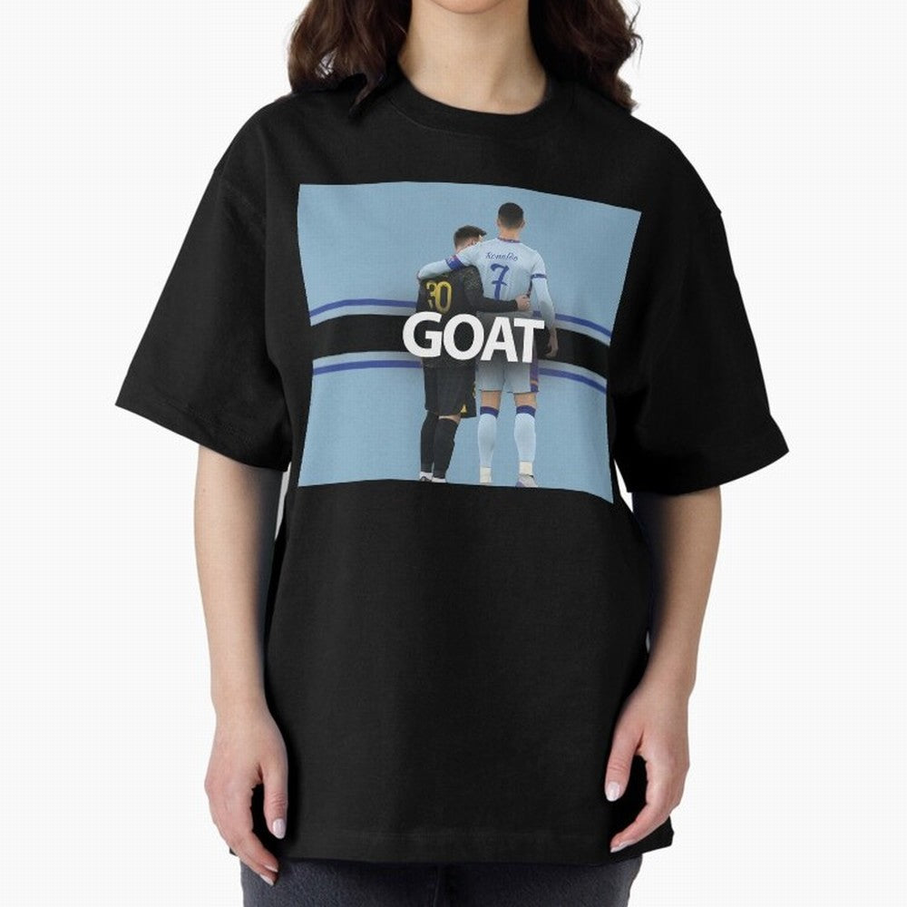 The Two Goats Messi & Ronaldo Premium T-Shirt Relive Legendary Nights from Global Football Passion for FIFA World Cup 2026 Group Stage, Driven by Messi, CR7 and Mbappe, Portugal, Spain and Germany, Champion Mindset, Group Stage Buzz, Knockout