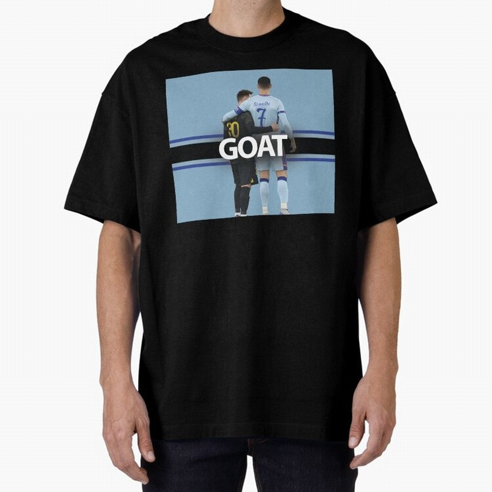 The Two Goats Messi & Ronaldo Premium T-Shirt Relive Legendary Nights from Global Football Passion for FIFA World Cup 2026 Group Stage, Driven by Messi, CR7 and Mbappe, Portugal, Spain and Germany, Champion Mindset, Group Stage Buzz, Knockout