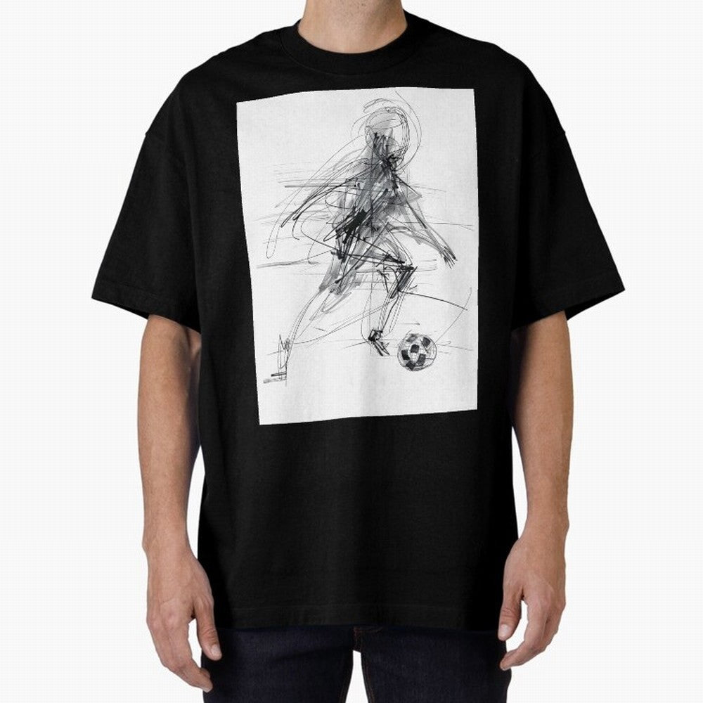Abstract Soccer Player Sketch ¡ª Minimal Line Art Design Premium T-Shirt Celebrate the Magic of FIFA World Cup 2026 Group Stage Spirit, Driven by Portugal, Messi, Match Day Excitement, Supporter Culture, Golden Goals and Global Football Passion;