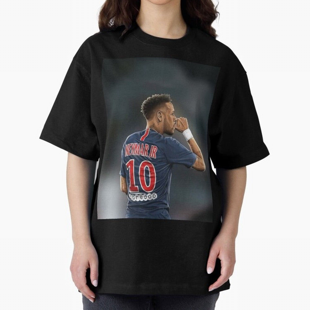 Neymar Watercolor Art Oversized T-Shirt Fuel FIFA World Cup 2026 USA Canada Mexico for Fans of Mbappe and Neymar and Spain and Netherlands, Bringing Football History, Final Match Energy, Crowd Noise and Once in a Lifetime Moments; Ideal for