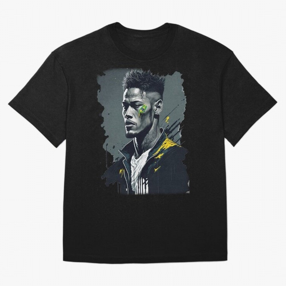 Neymar Jr. splash art Oversized T-Shirt Bring Match Day Fire to the FIFA World Cup 2026 Group Stage Journey through Mbappe Highlights, Netherlands Pride, Classic Soccer Heritage, Championship Pressure, Fan Loyalty and International Pride; Ideal for