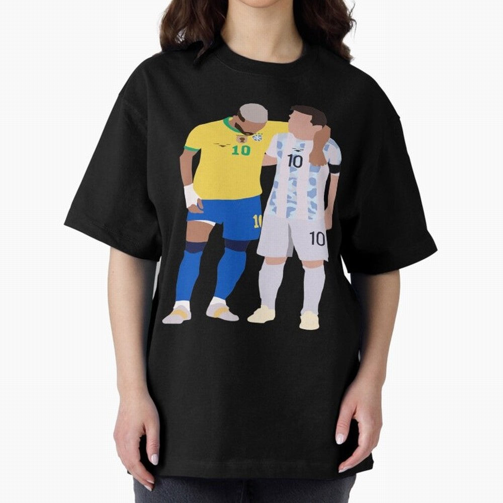 Messi and Neymar Copa America Friends Oversized T-Shirt Show Fan Pride Across FIFA World Cup 2026 USA Canada Mexico Celebrating Messi, Neymar and Mbappe, Argentina, France and Brazil Energy, Football Passion, Legendary Performances, Festival Vibes