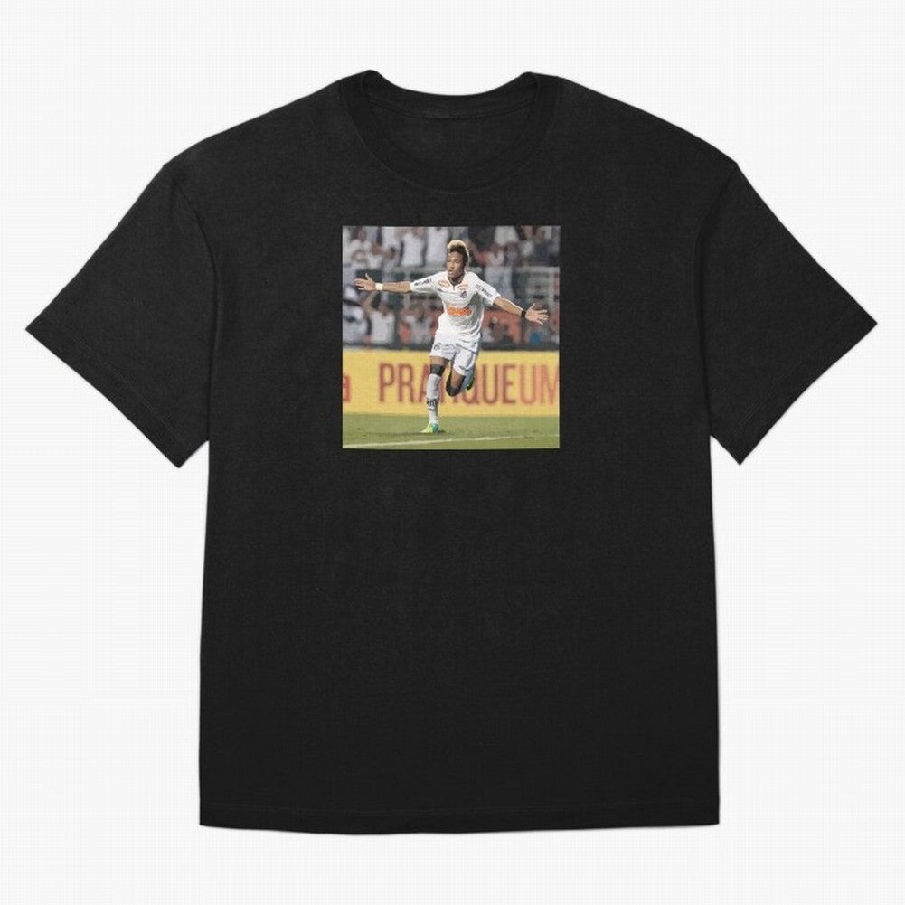 Neymar of Santos celebrating Classic T-Shirt Make Memories around FIFA World Cup 2026 for Fans of Messi, Neymar and Mbappe and Spain and Netherlands, Bringing Global Supporter Spirit, Legendary Goals, National Colors and Tournament Celebration;