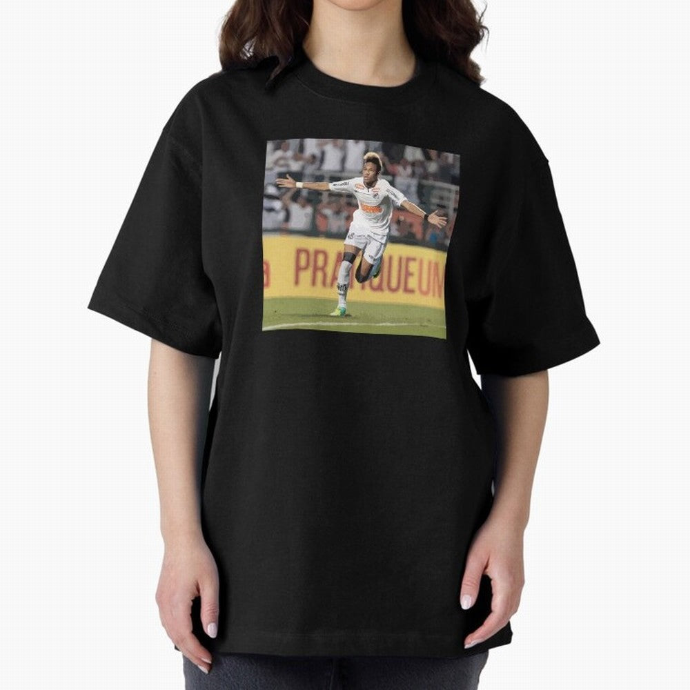 Neymar of Santos celebrating Classic T-Shirt Make Memories around FIFA World Cup 2026 for Fans of Messi, Neymar and Mbappe and Spain and Netherlands, Bringing Global Supporter Spirit, Legendary Goals, National Colors and Tournament Celebration;
