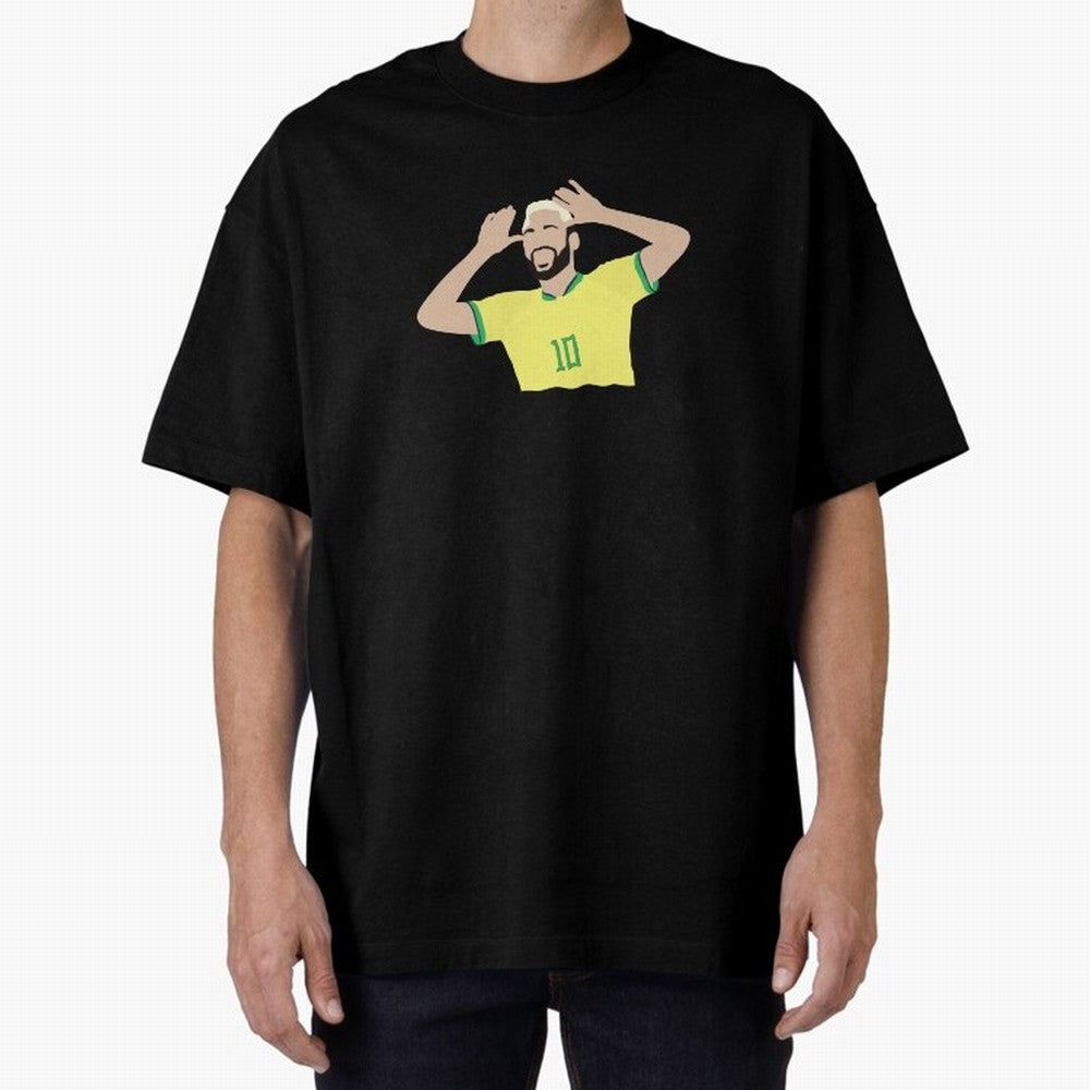 neymar cute vector Oversized T-Shirt Celebrate Football Dreams Across FIFA World Cup 2026 USA Canada Mexico Connected to Haaland and Mbappe, Portugal, Spain and Germany Energy, Sports Nostalgia, International Competition, Famous Players and
