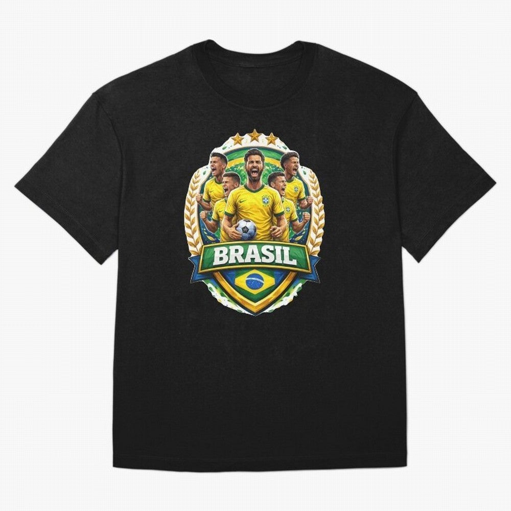 Brazil Football National Team Pride- Brazil Soccer Graphics Classic T-Shirt Follow the FIFA World Cup 2026 Journey through Haaland Highlights, Germany Pride, Fan Favorite Moments, National Team Passion, Big Match Drama and Soccer History; Ideal for