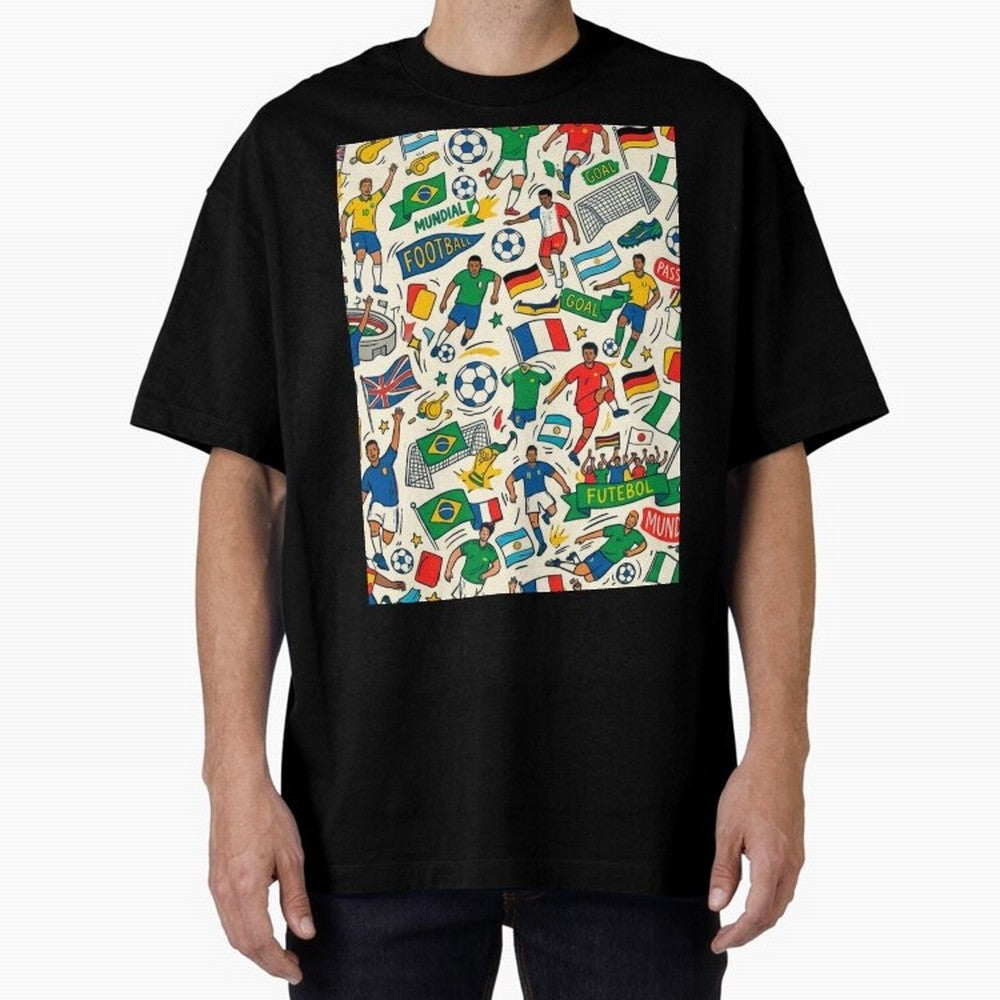 World Cup 2026: Global Football Fever Oversized T-Shirt Feel the Roar of Match Day Hype around FIFA World Cup 2026 Group Stage, Haaland, England and Germany, Football History, Final Match Energy, Crowd Noise and Once in a Lifetime Moments; Perfect