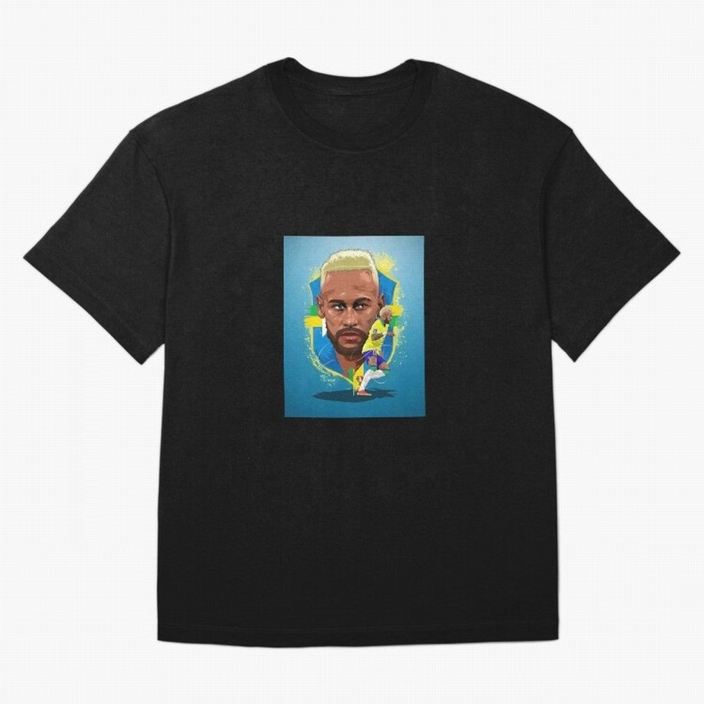neymar art - neymar illustration T Shirt Oversized T-Shirt Celebrate Fan Favorites in FIFA World Cup 2026 for Fans of CR7 and Messi and England, Bringing Championship Spirit, Famous Goals, Roaring Crowds and International Football Unity; Great for