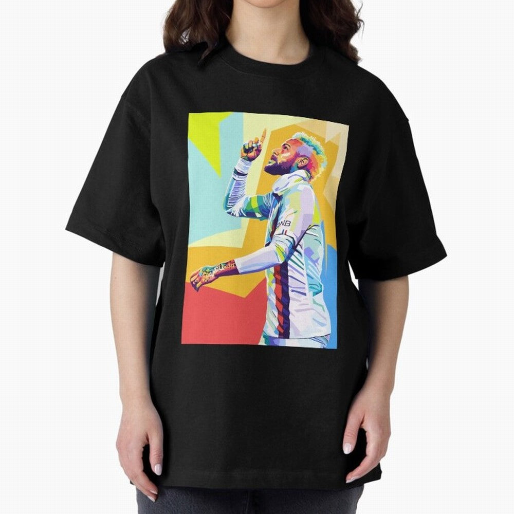Neymar Jr Wpap pop art Oversized T-Shirt Treasure Match Day Hype around FIFA World Cup 2026 Group Stage, Haaland and Mbappe, Spain and Netherlands, Sports Nostalgia, International Competition, Famous Players and Unforgettable Victories; Ideal for
