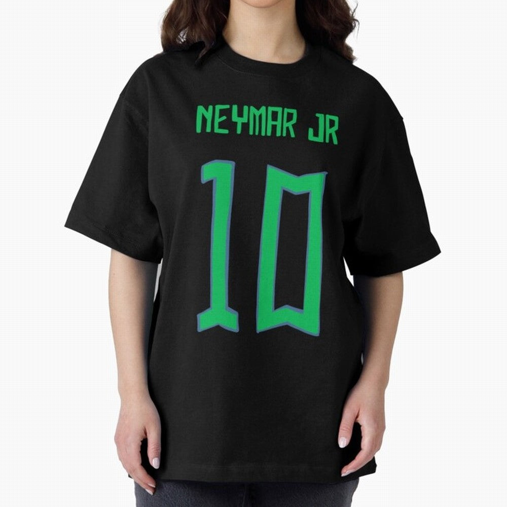 Neymar Jr #10 (Brazil) Oversized T-Shirt Celebrate Unforgettable Nights in Match Day Hype around FIFA World Cup 2026, Haaland, France and Portugal, Classic Soccer Heritage, Championship Pressure, Fan Loyalty and International Pride; Made for Die