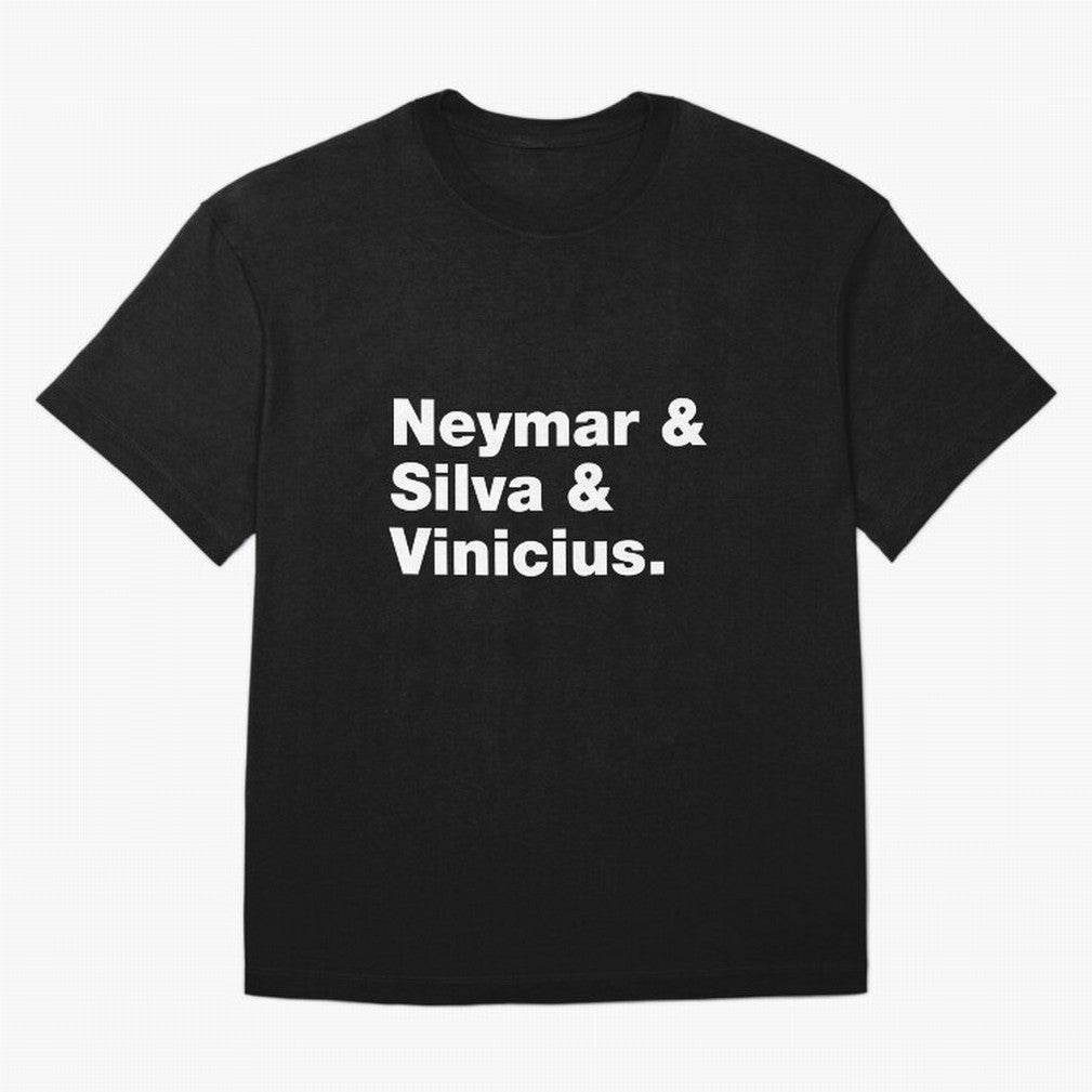 Neymar + Silva + Vinicius - Brazil Brazilian World Cup Squad Team Players Football Soccer Qatar WC 22 Oversized T-Shirt Bring a Vintage Feel to Match Day Hype around FIFA World Cup 2026 Group Stage, Haaland, England, Stadium Chants, National Pride,