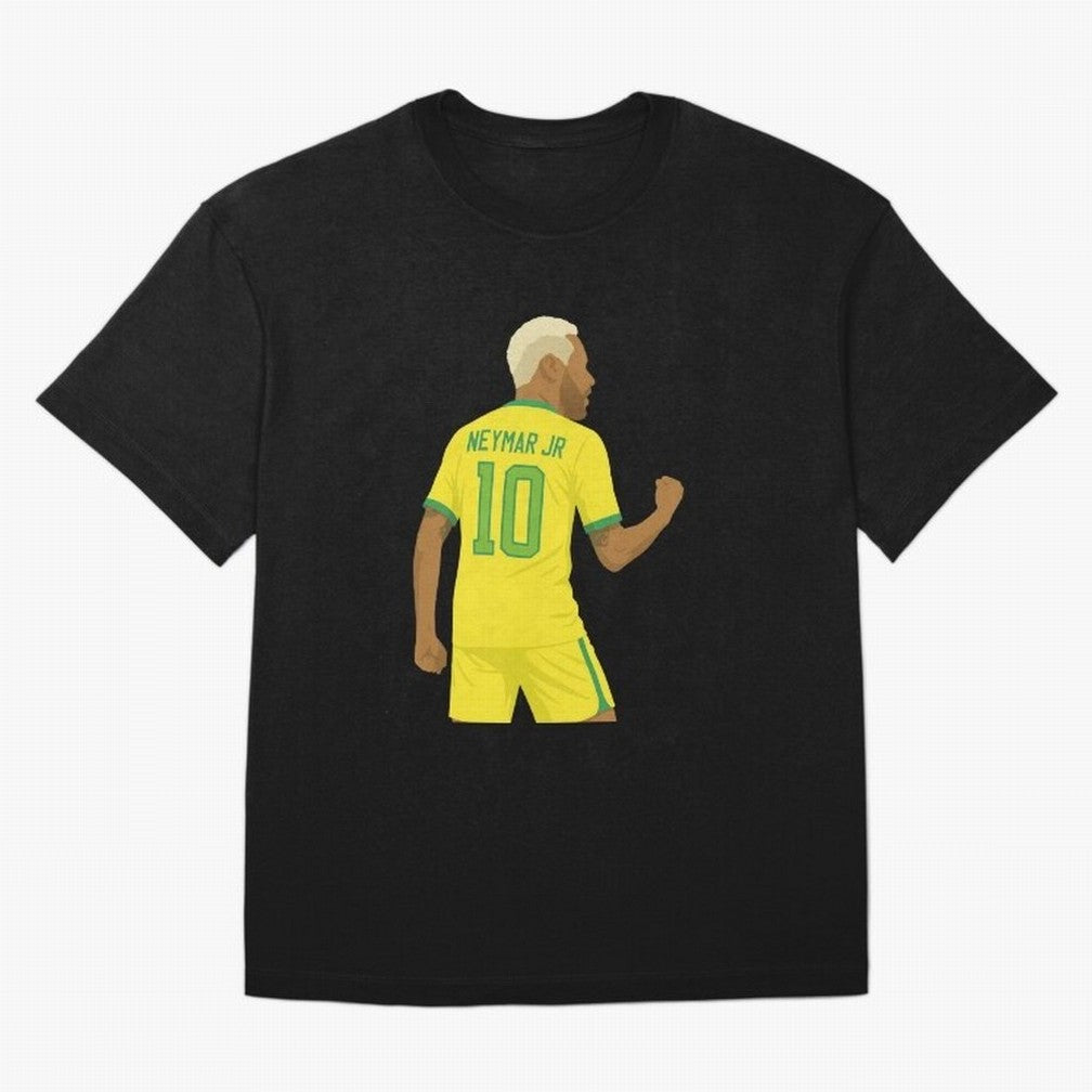 Neymar Jr in Yellow Glory Sticker Oversized T-Shirt Bring a Vintage Feel to FIFA World Cup 2026 Group Stage for Fans of Cristiano Ronaldo, Haaland and CR7 and France and Portugal, Bringing Vintage Soccer Flavor, Modern Football Stars, National