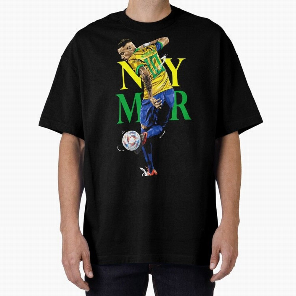 Neymar JR Brazil Oversized T-Shirt Elevate the FIFA World Cup 2026 USA Canada Mexico Journey through Cristiano Ronaldo Highlights, Brazil, Portugal and Argentina Pride, Vintage Soccer Flavor, Modern Football Stars, National Flags and Final Night