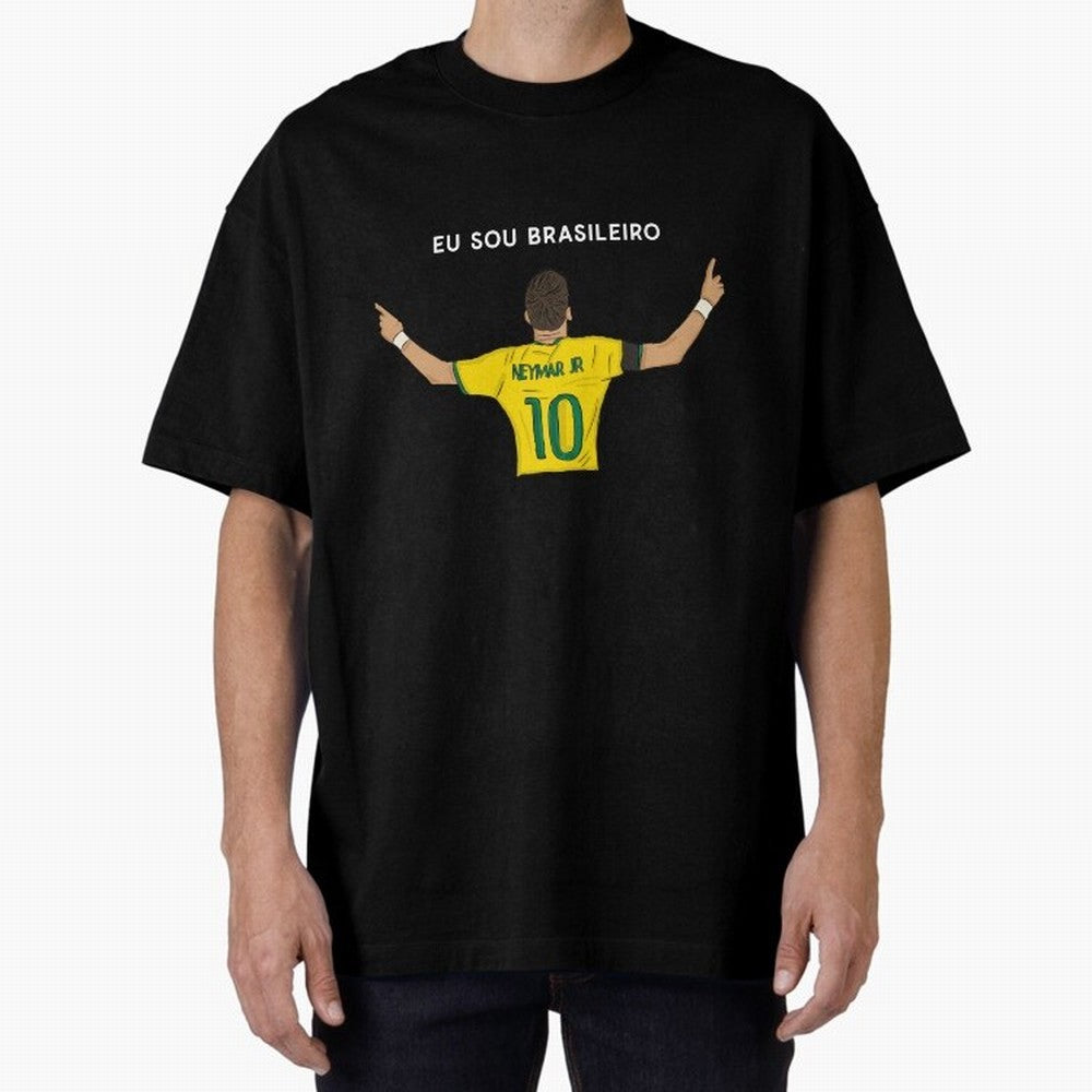 Neymar Jr Brazil Oversized T-Shirt Celebrate Golden Goal Energy in the FIFA World Cup 2026 Journey through Haaland and Mbappe Highlights, England and Germany Pride, Championship Spirit, Famous Goals, Roaring Crowds and International Football Unity;