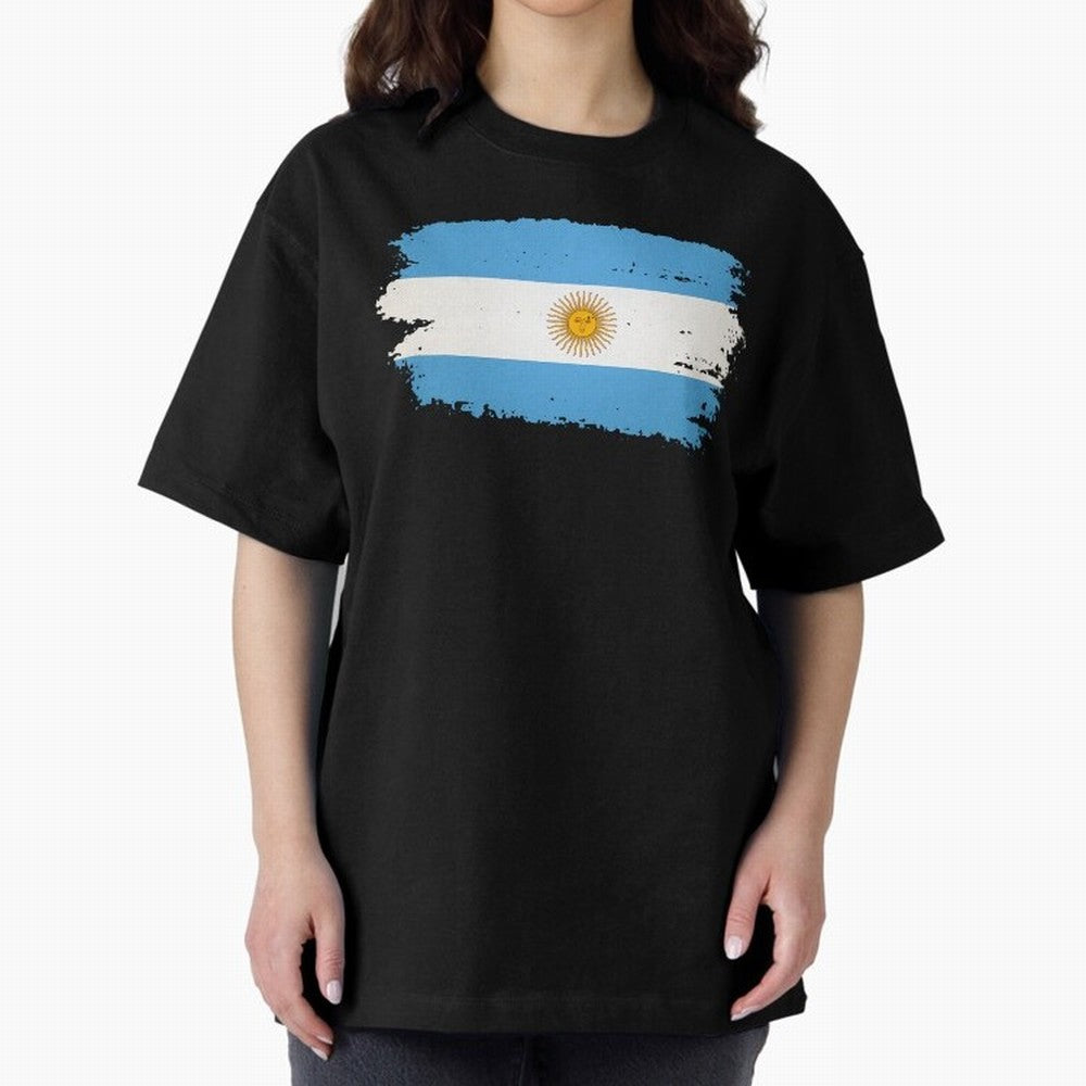 ARGENTINIAN FLAG PRINT Oversized T-Shirt Feel International Energy from the FIFA World Cup 2026 USA Canada Mexico Journey through Cristiano Ronaldo, Haaland and CR7 Highlights, Brazil Pride, Game Day Rituals, Football Legends, Country Pride and the