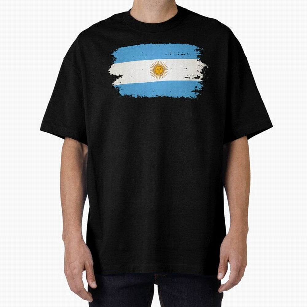 ARGENTINIAN FLAG PRINT Oversized T-Shirt Feel International Energy from the FIFA World Cup 2026 USA Canada Mexico Journey through Cristiano Ronaldo, Haaland and CR7 Highlights, Brazil Pride, Game Day Rituals, Football Legends, Country Pride and the