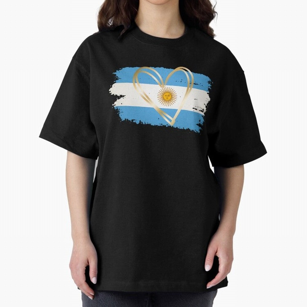 ARGENTINA FLAG WITH GOLDEN HEART Classic T-Shirt Treasure the FIFA World Cup 2026 USA Canada Mexico Journey through CR7 and Messi Highlights, Brazil Pride, Soccer Culture, Superstar Moments, National Team Dreams and Competitive Fire; Ideal for Fans