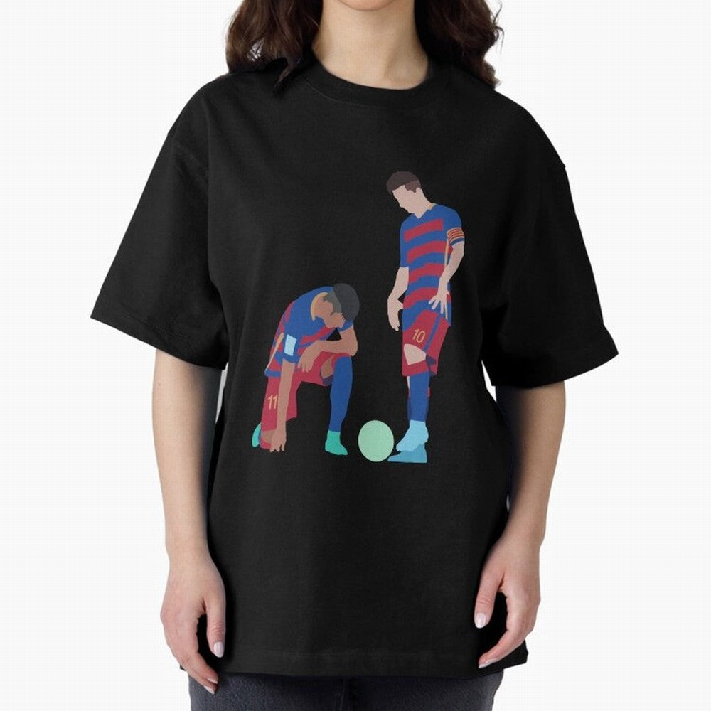Messi and Neymar Football Free Kick Classic T-Shirt Back Your Heroes with FIFA World Cup 2026 Group Stage Connected to Haaland, Brazil Energy, Soccer Culture, Superstar Moments, National Team Dreams and Competitive Fire; Ideal for Fans Who Follow