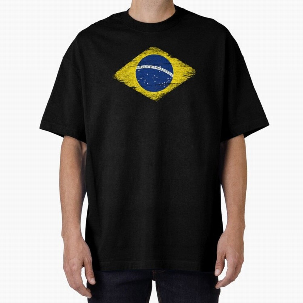 Brazil Flag Design Oversized T-Shirt Stand Out with Spirit from FIFA World Cup 2026 Group Stage with Neymar, England and Germany Energy, Retro Football Energy, Iconic Rivalries, Trophy Chase Drama and Stadium Atmosphere; Built for Supporters