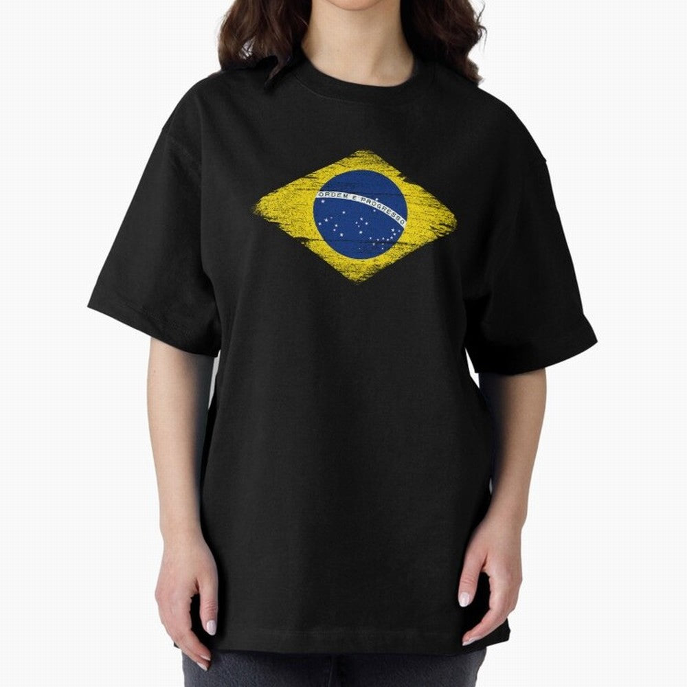 Brazil Flag Design Oversized T-Shirt Stand Out with Spirit from FIFA World Cup 2026 Group Stage with Neymar, England and Germany Energy, Retro Football Energy, Iconic Rivalries, Trophy Chase Drama and Stadium Atmosphere; Built for Supporters
