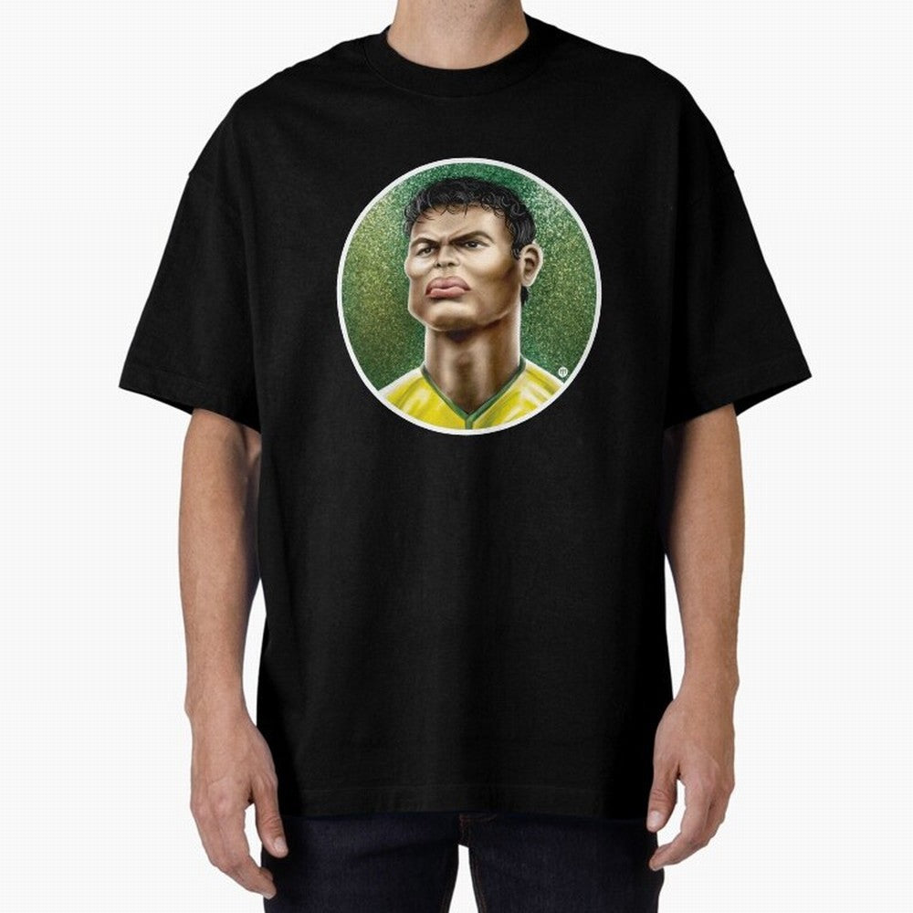 Footballicature : Thiago Silva Classic T-Shirt Carry National Pride through the FIFA World Cup 2026 Group Stage Journey through Messi, Neymar and Mbappe Highlights, Argentina, France and Brazil Pride, Goal Celebration Energy, Supporter Heritage,