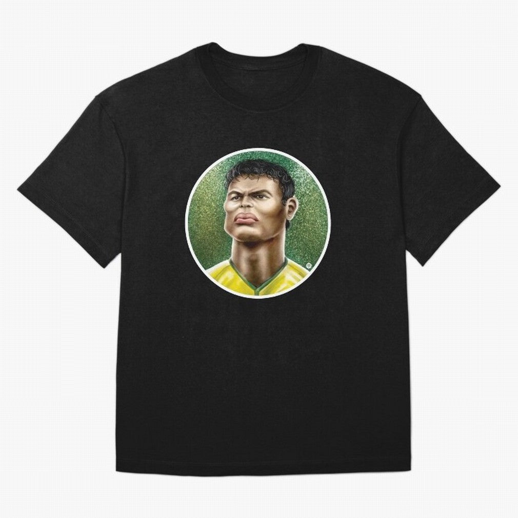 Footballicature : Thiago Silva Classic T-Shirt Carry National Pride through the FIFA World Cup 2026 Group Stage Journey through Messi, Neymar and Mbappe Highlights, Argentina, France and Brazil Pride, Goal Celebration Energy, Supporter Heritage,