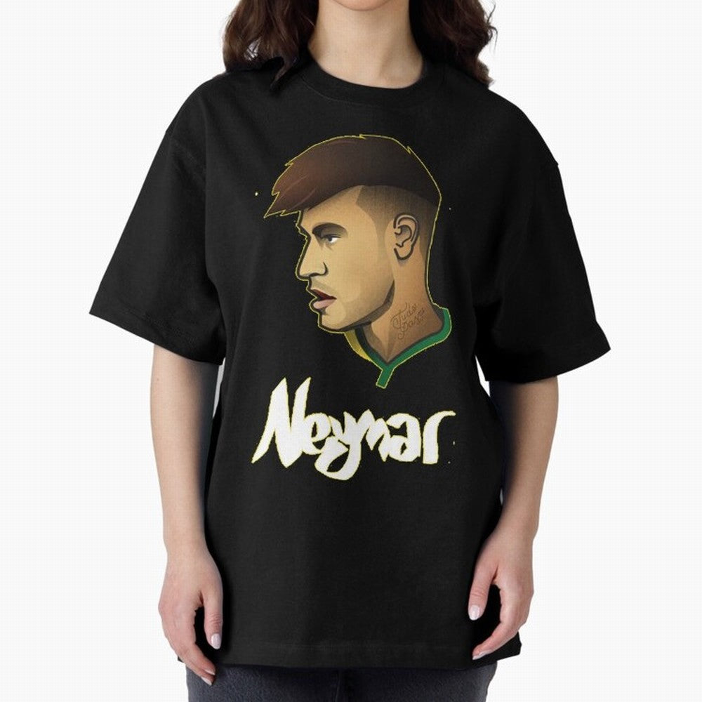 Neymar jr Team Brazil Oversized T-Shirt Relive Legendary Nights from FIFA World Cup 2026 USA Canada Mexico Highlighting Haaland and Mbappe, Spain and Netherlands Energy, Football Passion, Legendary Performances, Festival Vibes and Supporter
