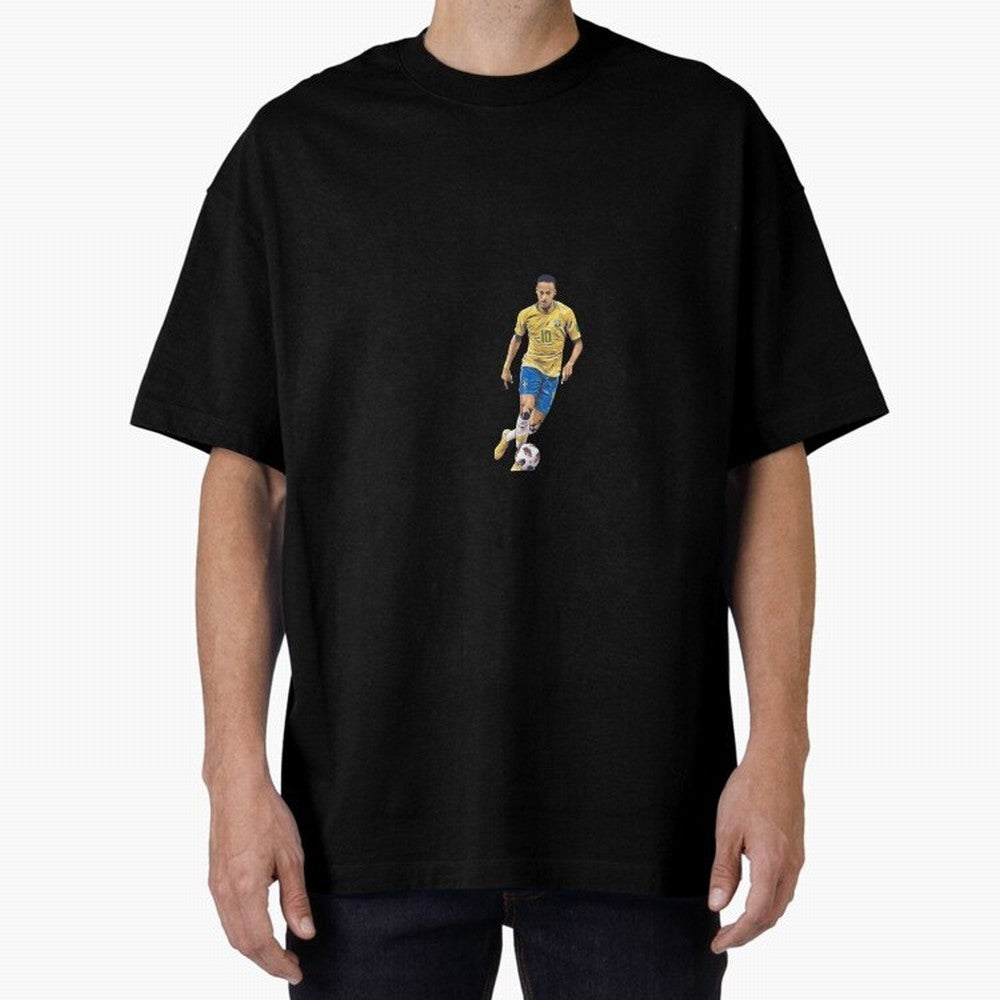 Brazilian Football Player Oversized T-Shirt Follow FIFA World Cup 2026 Group Stage Spirit, Driven by Argentina, France and Brazil, Mbappe and Neymar, Champion Mindset, Group Stage Buzz, Knockout Tension and Passionate Fan Culture; Created for Match