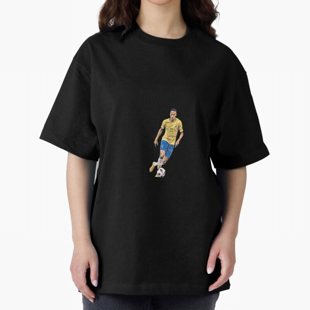 Brazilian Football Player Oversized T-Shirt Follow FIFA World Cup 2026 Group Stage Spirit, Driven by Argentina, France and Brazil, Mbappe and Neymar, Champion Mindset, Group Stage Buzz, Knockout Tension and Passionate Fan Culture; Created for Match