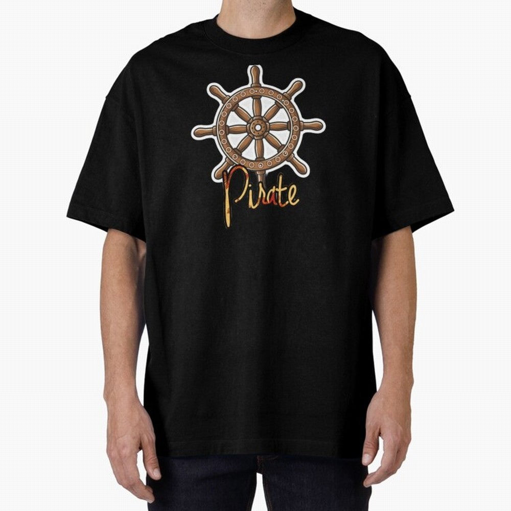 pirate, steering wheel, wheel, pirates of the Caribbean, Brandon brown, wooden, fashionista pop art, neymar jr art, Oversized T-Shirt Experience FIFA World Cup 2026 Group Stage Centered on Cristiano Ronaldo, Brazil, Portugal and Argentina Energy,