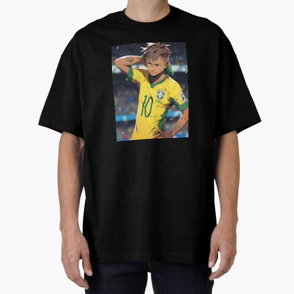 Neymar Anime Soccer Classic T-Shirt Feel the Trophy Chase of FIFA World Cup 2026 USA Canada Mexico Spirit, Centered on England, France and Netherlands, Cristiano Ronaldo, Worldwide Fan Energy, Dramatic Goals, Stadium Lights and Championship