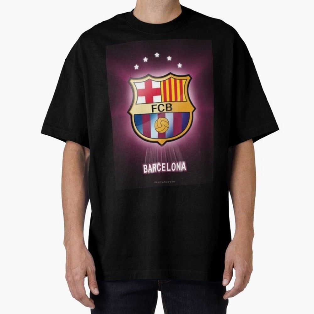 barcelona Oversized T-Shirt Unlock Match Day Hype around FIFA World Cup 2026 USA Canada Mexico, Mbappe and Neymar, France, Match Day Excitement, Supporter Culture, Golden Goals and Global Football Passion; Built for Supporters Chasing Trophy
