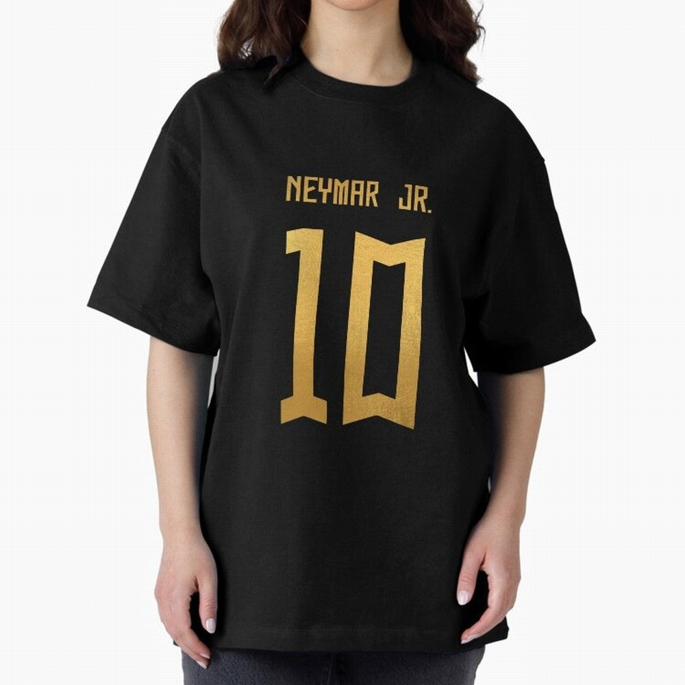 Copy of Neymar Jr Brazil Jersey 2023 Oversized T-Shirt Show Support during FIFA World Cup 2026 USA Canada Mexico Spirit, Driven by Brazil, Messi and Cristiano Ronaldo, Championship Spirit, Famous Goals, Roaring Crowds and International Football