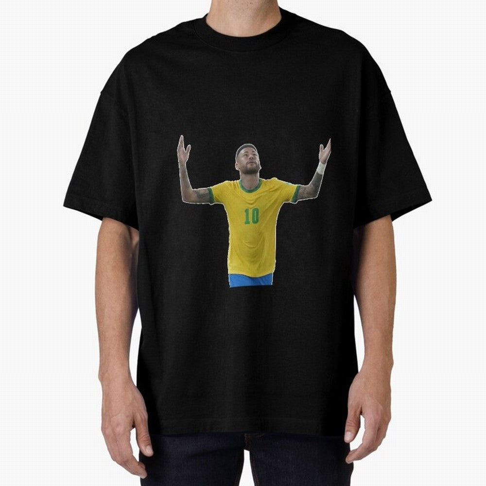 Neymar Jr. - Football Superstar Oversized T-Shirt Make Every Kick Count in FIFA World Cup 2026 Highlighting Cristiano Ronaldo, Haaland and CR7, Brazil Energy, Fan Favorite Moments, National Team Passion, Big Match Drama and Soccer History; Made for