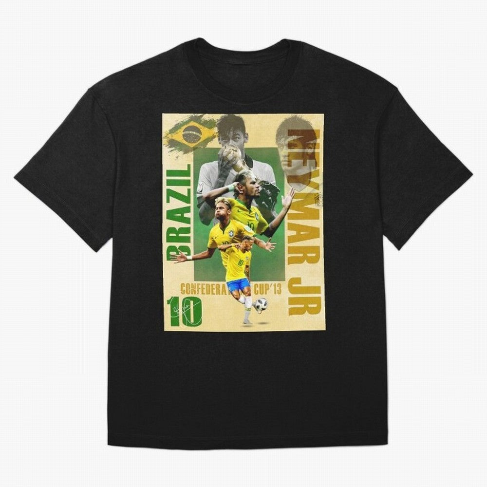 Neymar Jr Brazil World Cup Poster, Soccer Football Wall Art Print Decor Premium T-Shirt Keep the Match Day Mood of the FIFA World Cup 2026 Group Stage Journey through Messi, CR7 and Mbappe Highlights, England and Germany Pride, Football Passion,