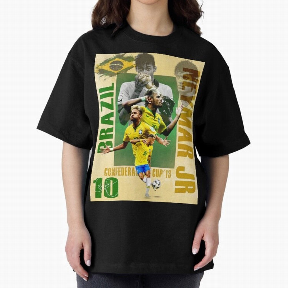 Neymar Jr Brazil World Cup Poster, Soccer Football Wall Art Print Decor Premium T-Shirt Keep the Match Day Mood of the FIFA World Cup 2026 Group Stage Journey through Messi, CR7 and Mbappe Highlights, England and Germany Pride, Football Passion,