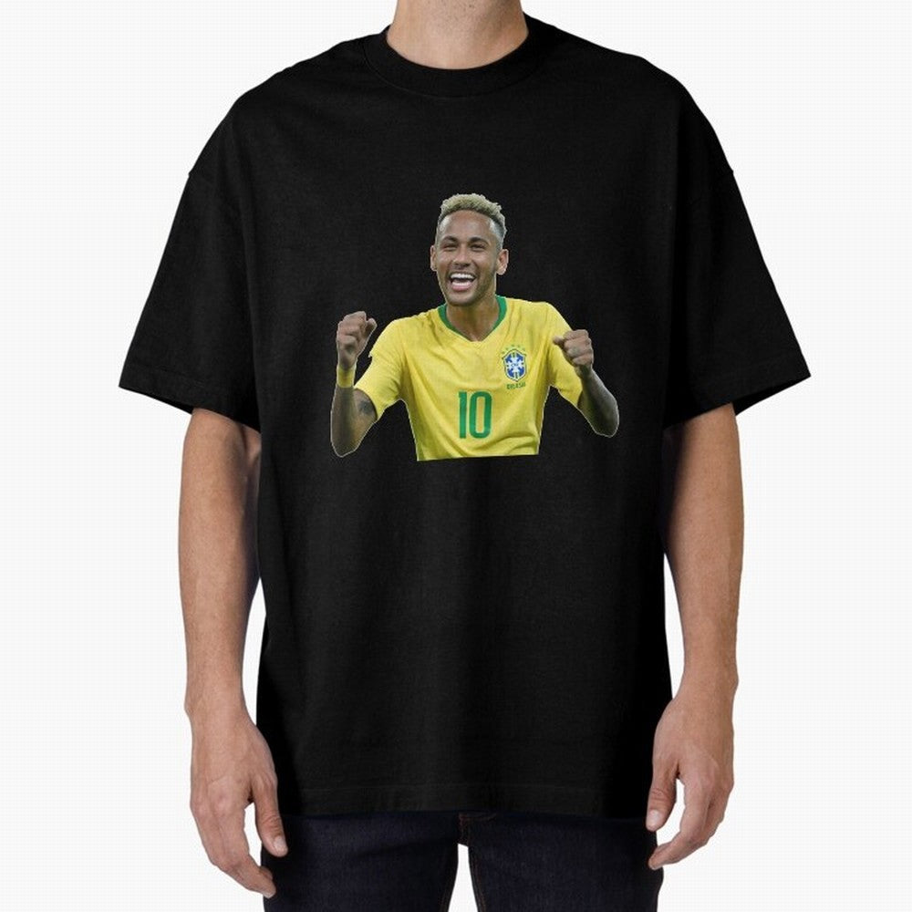 Neymar JR Cheering Premium T-Shirt Support Iconic Players in FIFA World Cup 2026 Spirit, Centered on France and Portugal, Messi and Cristiano Ronaldo, Global Supporter Spirit, Legendary Goals, National Colors and Tournament Celebration; Ideal for