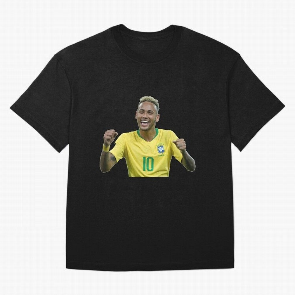 Neymar JR Cheering Premium T-Shirt Support Iconic Players in FIFA World Cup 2026 Spirit, Centered on France and Portugal, Messi and Cristiano Ronaldo, Global Supporter Spirit, Legendary Goals, National Colors and Tournament Celebration; Ideal for