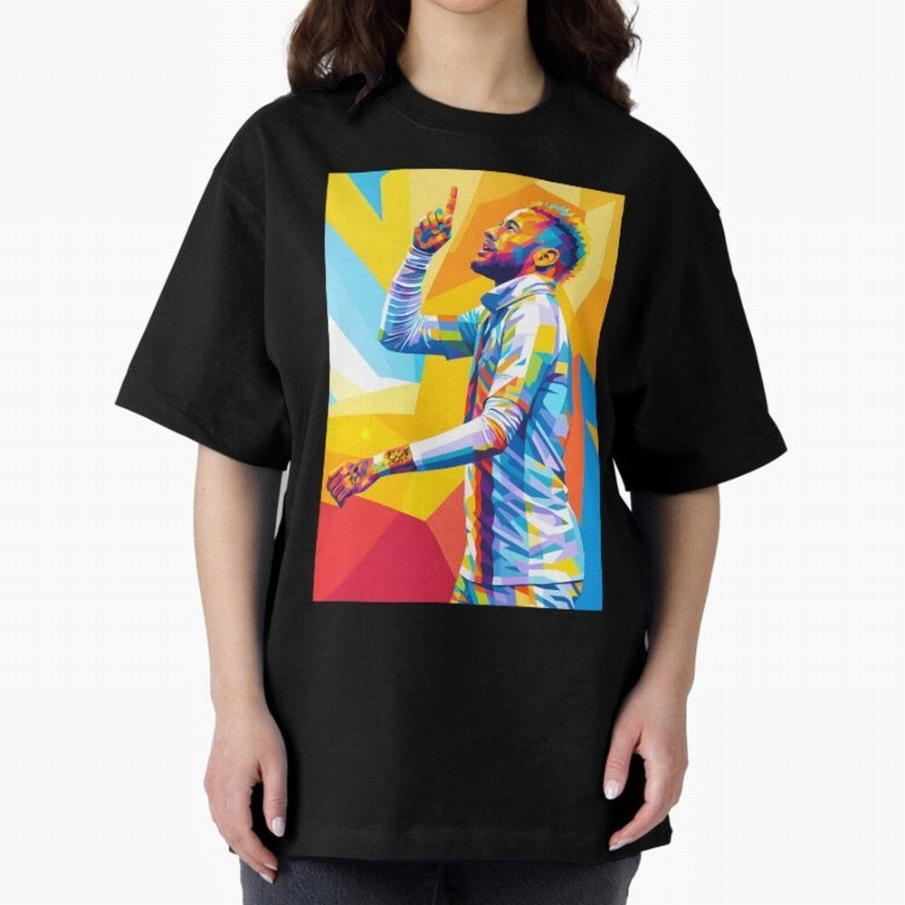Neymar Pop Art Oversized T-Shirt Celebrate National Team Dreams in Global Football Passion for FIFA World Cup 2026 Group Stage, Made for Messi, Neymar and Mbappe, Brazil, Portugal and Argentina, Retro Football Energy, Iconic Rivalries, Trophy Chase