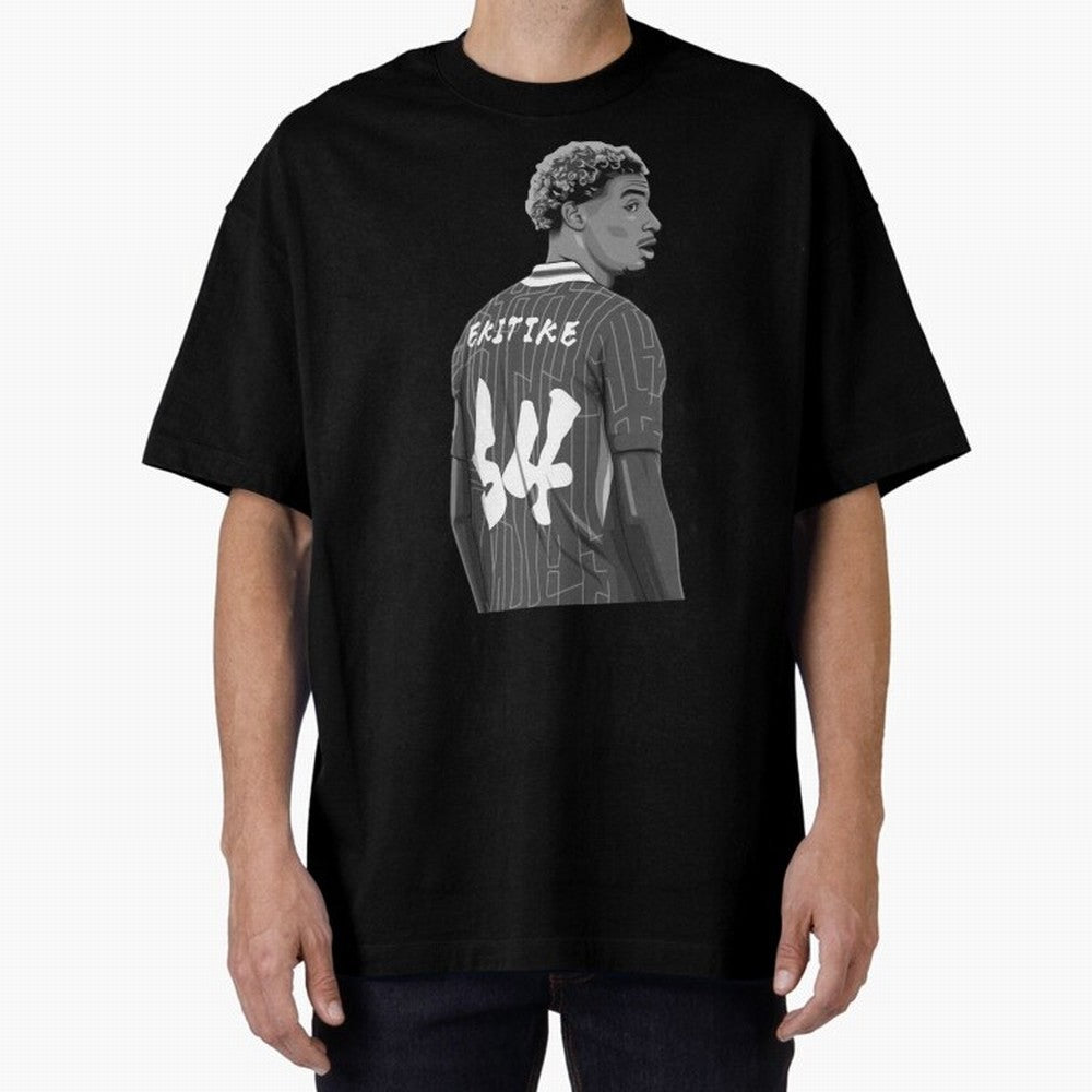 Hugo Ekitike Black and White Version Classic T-Shirt Feel the Trophy Chase of Global Football Passion for FIFA World Cup 2026 USA Canada Mexico, Driven by Cristiano Ronaldo, England and Germany, Supporter Pride, Iconic Celebrations, Legendary Names