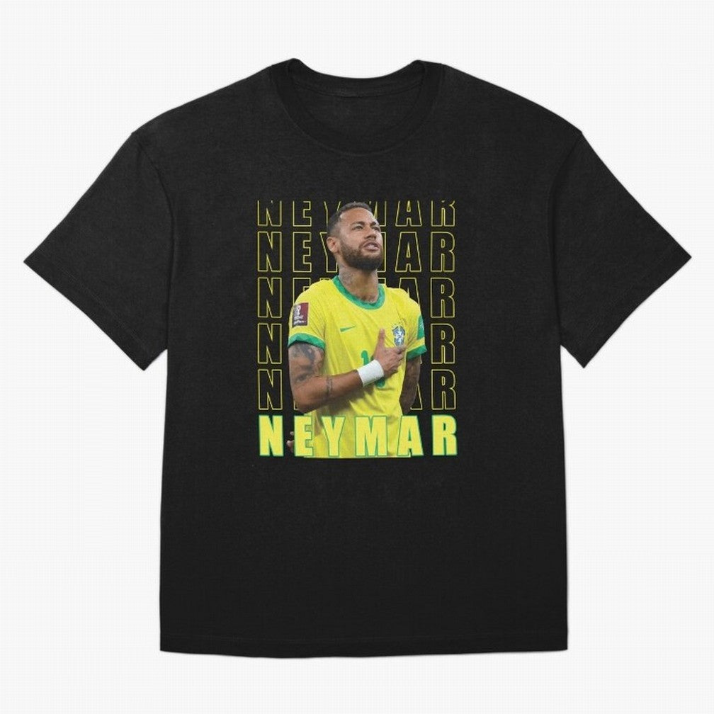 Neymar Brazil Design Oversized T-Shirt Follow the Road to the FIFA World Cup 2026 Journey through Cristiano Ronaldo, Haaland and CR7 Highlights, Argentina, France and Brazil Pride, Vintage Soccer Flavor, Modern Football Stars, National Flags and