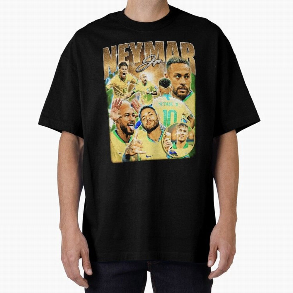 The Best Neymar 10 Vintage 90s Vintage Bootleg Style Oversized T-Shirt Join the Countdown to Match Day Hype around FIFA World Cup 2026, CR7, Spain, Supporter Pride, Iconic Celebrations, Legendary Names and Global Match Day Energy; Perfect for Fans,